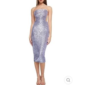 Nookie Lumiere Midi Dress Lilac NWT